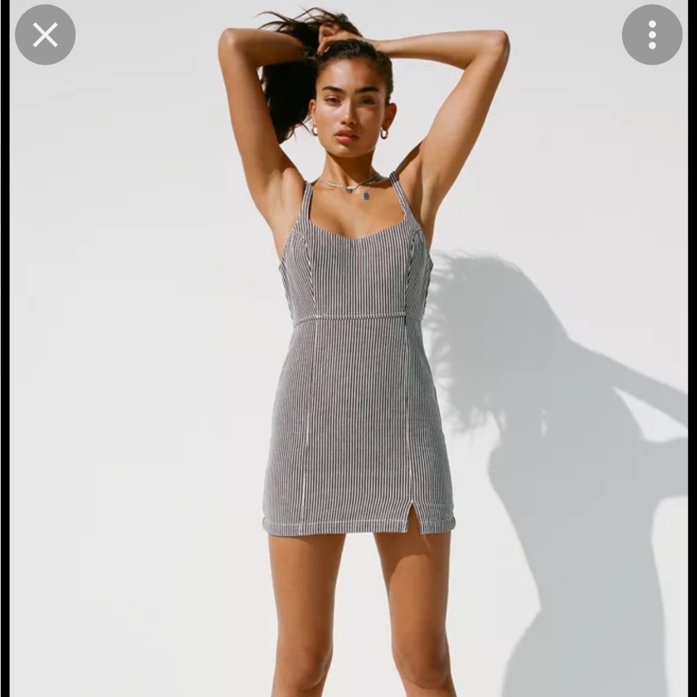 BDG Pinstriped denim Mini Dress